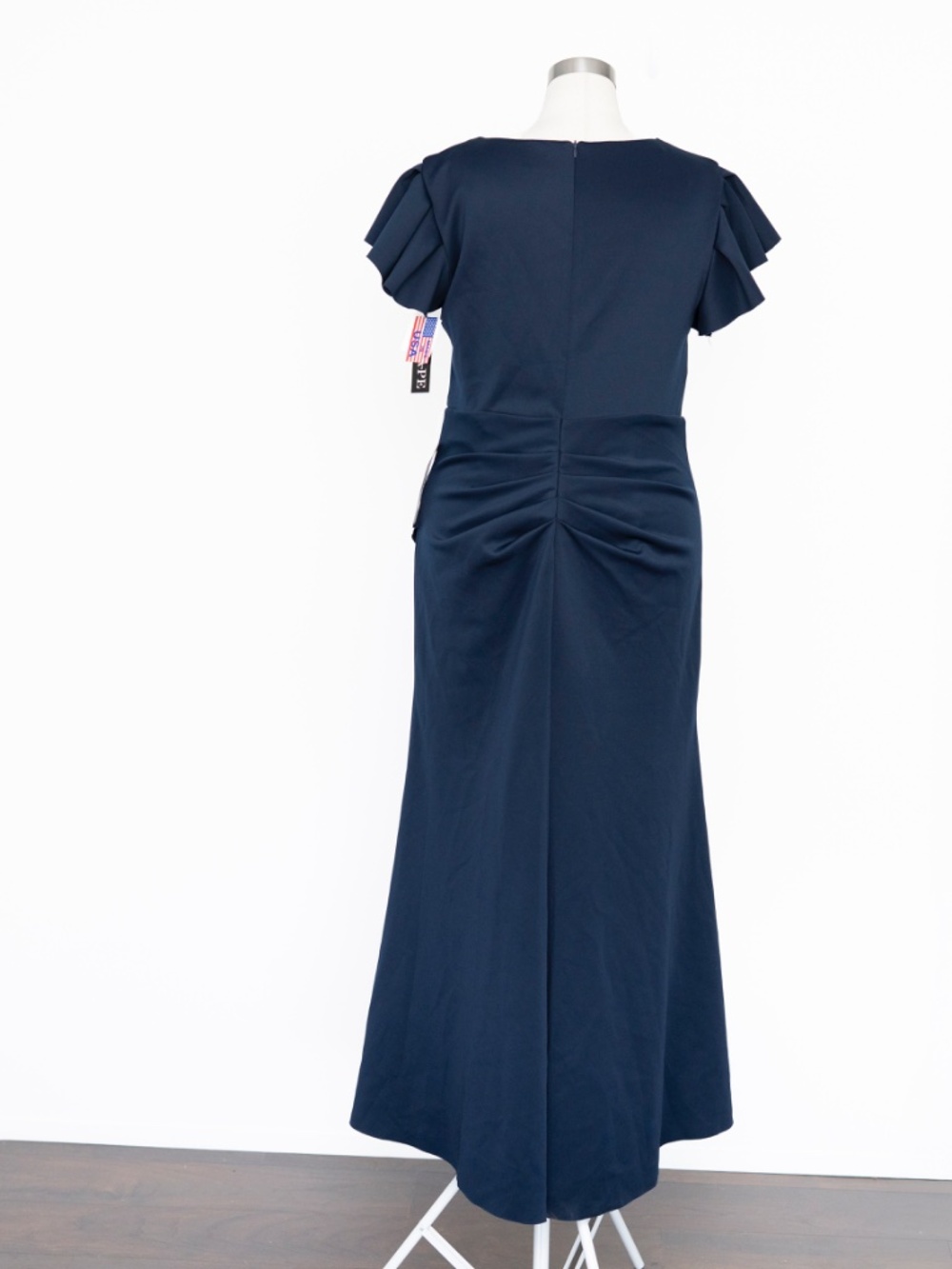 Xscape - Ruffle Sleeve Ruched Scuba Knit Gown - Picture 3 of 13